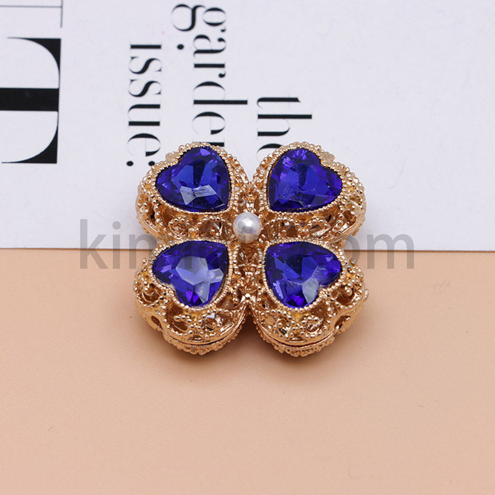 FS0953- Mixed Color Silver Clover Crystal Alloy Diamond Ball Beads Fit For Beadable Pens