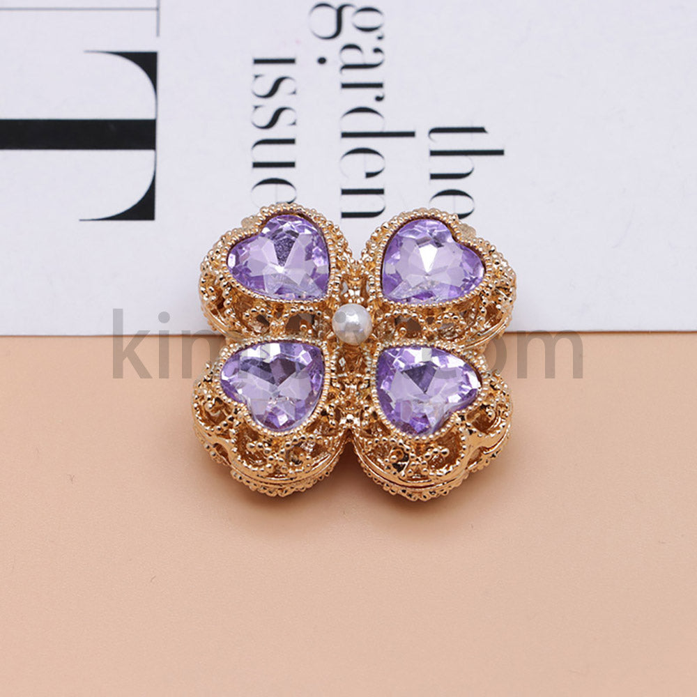 FS0953- Mixed Color Silver Clover Crystal Alloy Diamond Ball Beads Fit For Beadable Pens