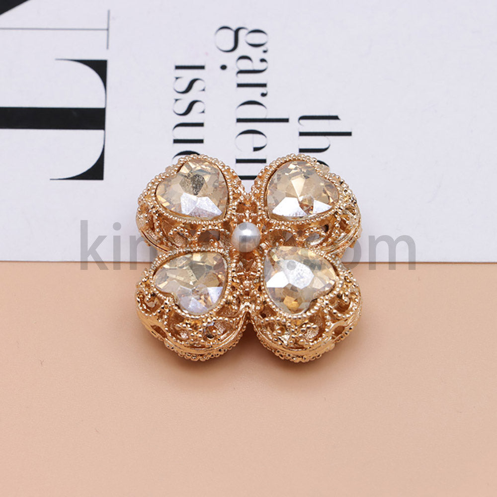FS0953- Mixed Color Silver Clover Crystal Alloy Diamond Ball Beads Fit For Beadable Pens
