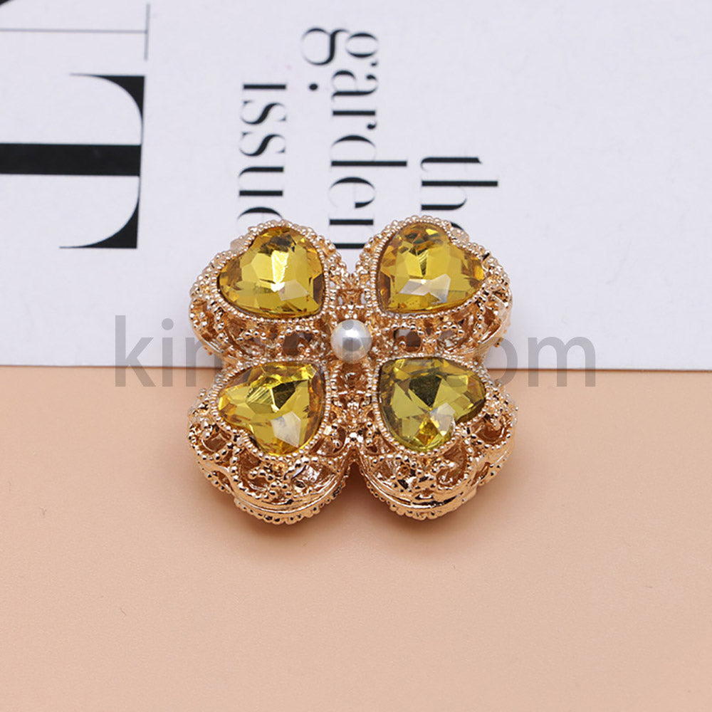 FS0953- Mixed Color Silver Clover Crystal Alloy Diamond Ball Beads Fit For Beadable Pens