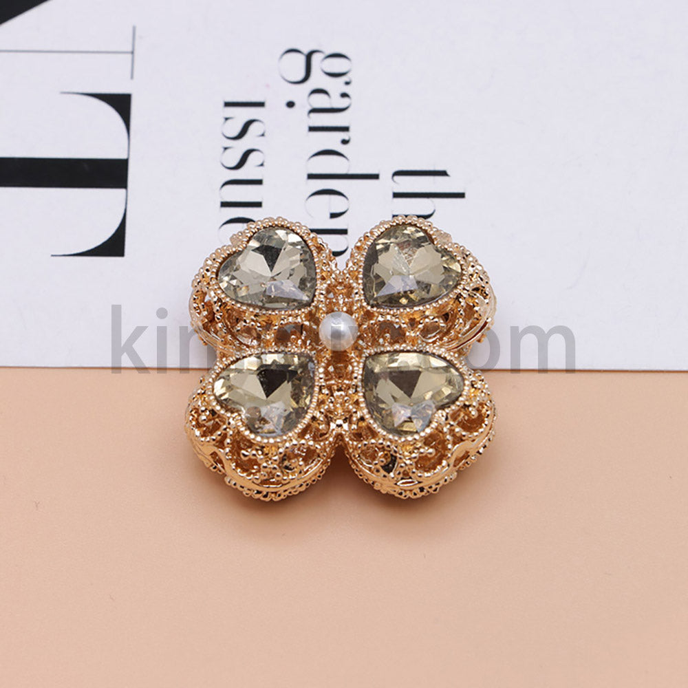 FS0953- Mixed Color Silver Clover Crystal Alloy Diamond Ball Beads Fit For Beadable Pens