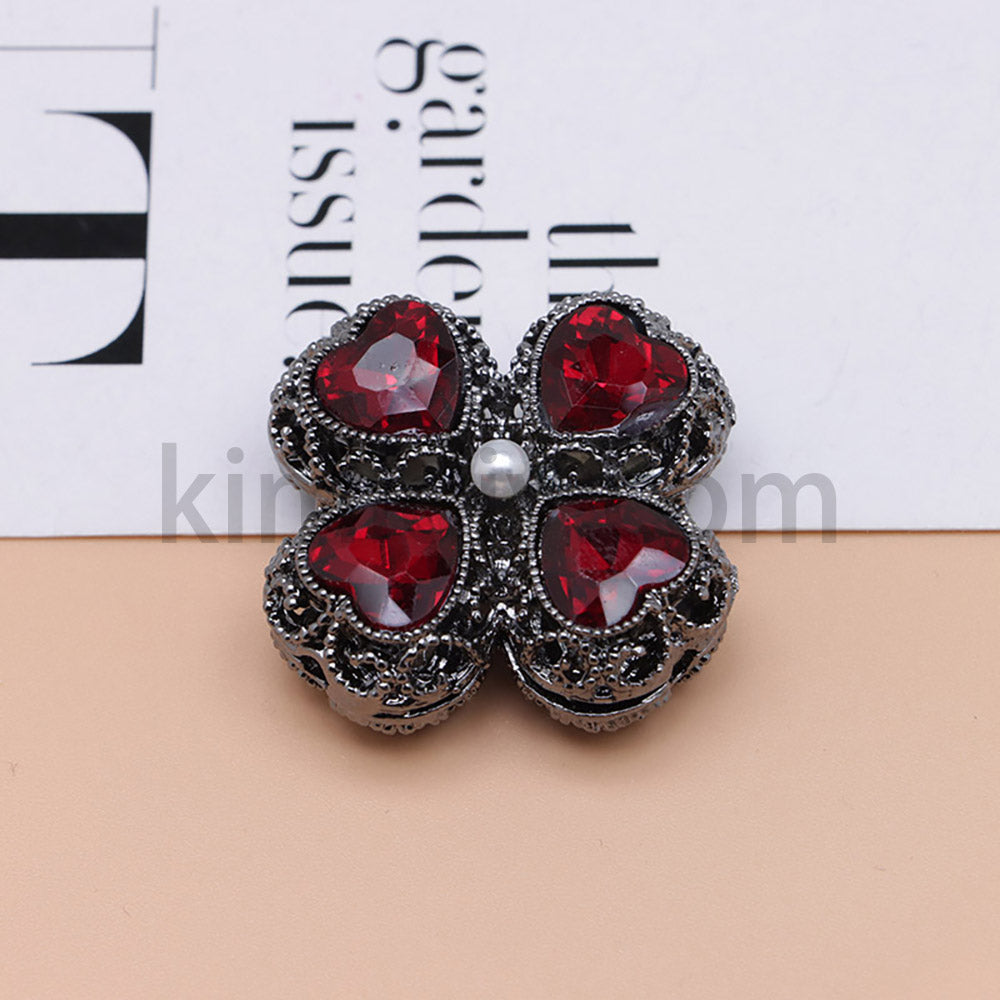 FS0953- Mixed Color Silver Clover Crystal Alloy Diamond Ball Beads Fit For Beadable Pens