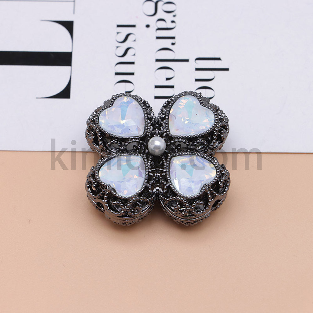 FS0953- Mixed Color Silver Clover Crystal Alloy Diamond Ball Beads Fit For Beadable Pens