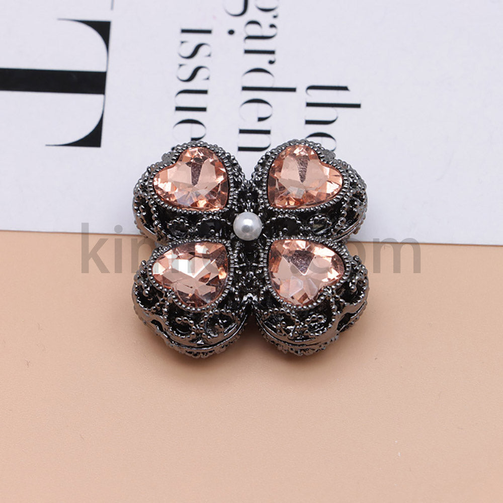 FS0953- Mixed Color Silver Clover Crystal Alloy Diamond Ball Beads Fit For Beadable Pens