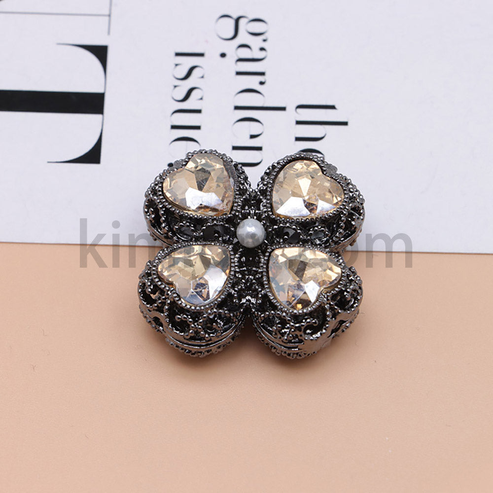 FS0953- Mixed Color Silver Clover Crystal Alloy Diamond Ball Beads Fit For Beadable Pens