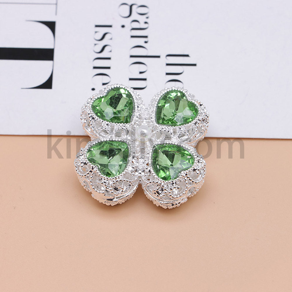 FS0953- Mixed Color Silver Clover Crystal Alloy Diamond Ball Beads Fit For Beadable Pens