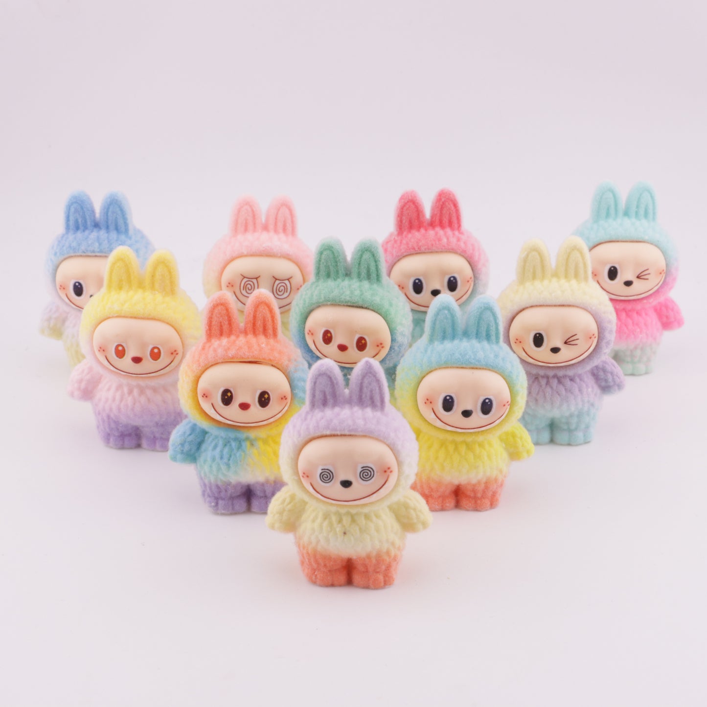 FS6180- Rainbow Color LBB Beads Rainbow Gradient Color Labubu Beads