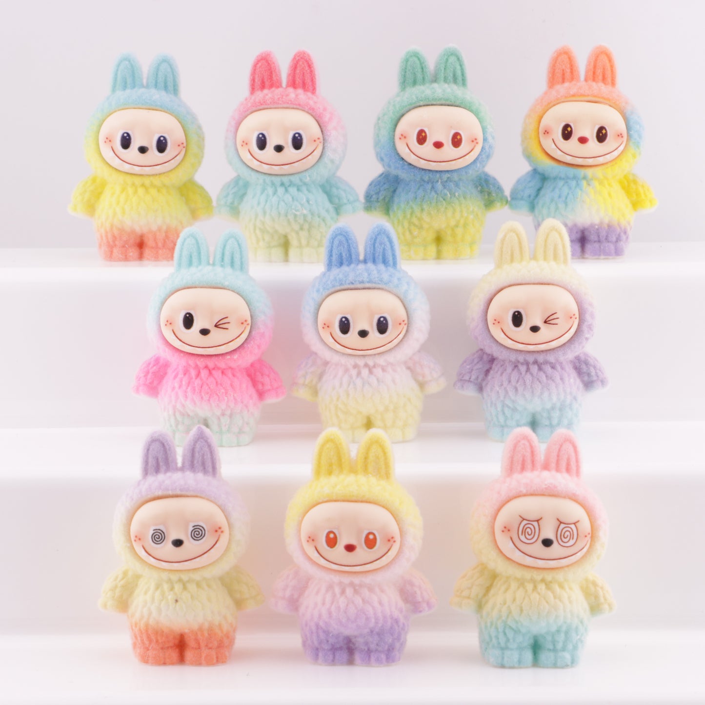 FS6180- Rainbow Color LBB Beads Rainbow Gradient Color Labubu Beads