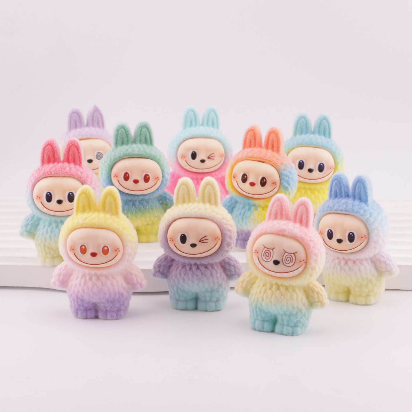 FS6180- Rainbow Color LBB Beads Rainbow Gradient Color Labubu Beads