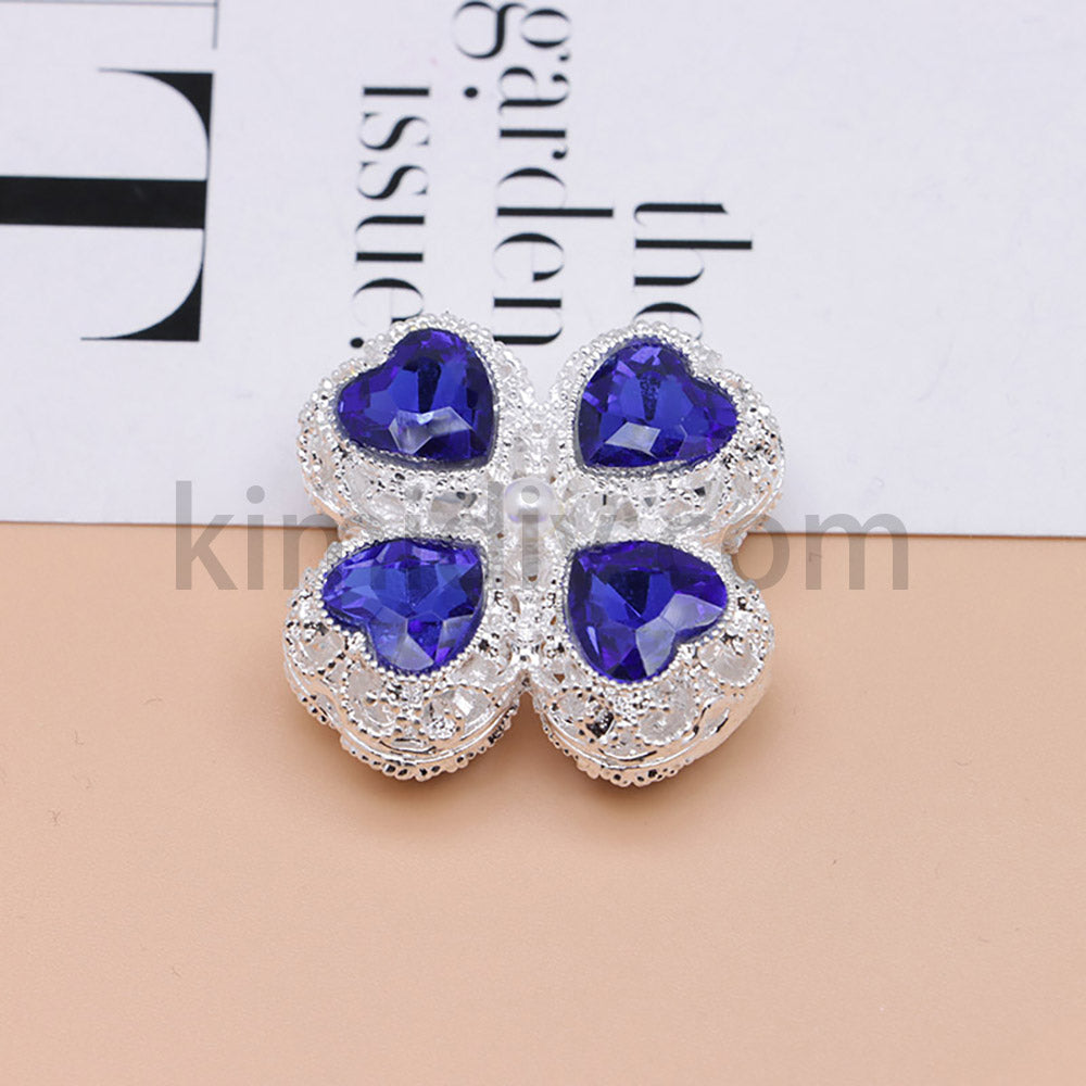 FS0953- Mixed Color Silver Clover Crystal Alloy Diamond Ball Beads Fit For Beadable Pens