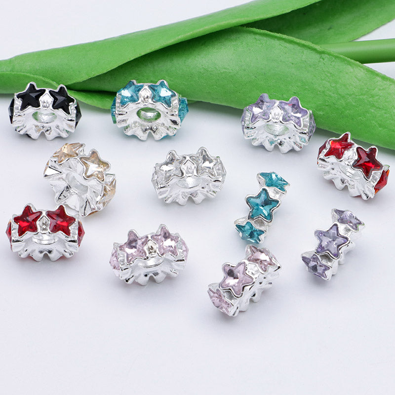 FS5235- 16mm Metal Spacers With 6 Star Diamonds