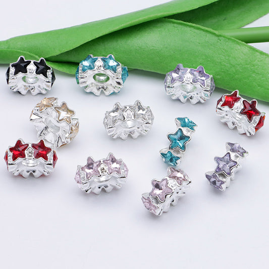 FS5235- 16mm Metal Spacers With 6 Star Diamonds