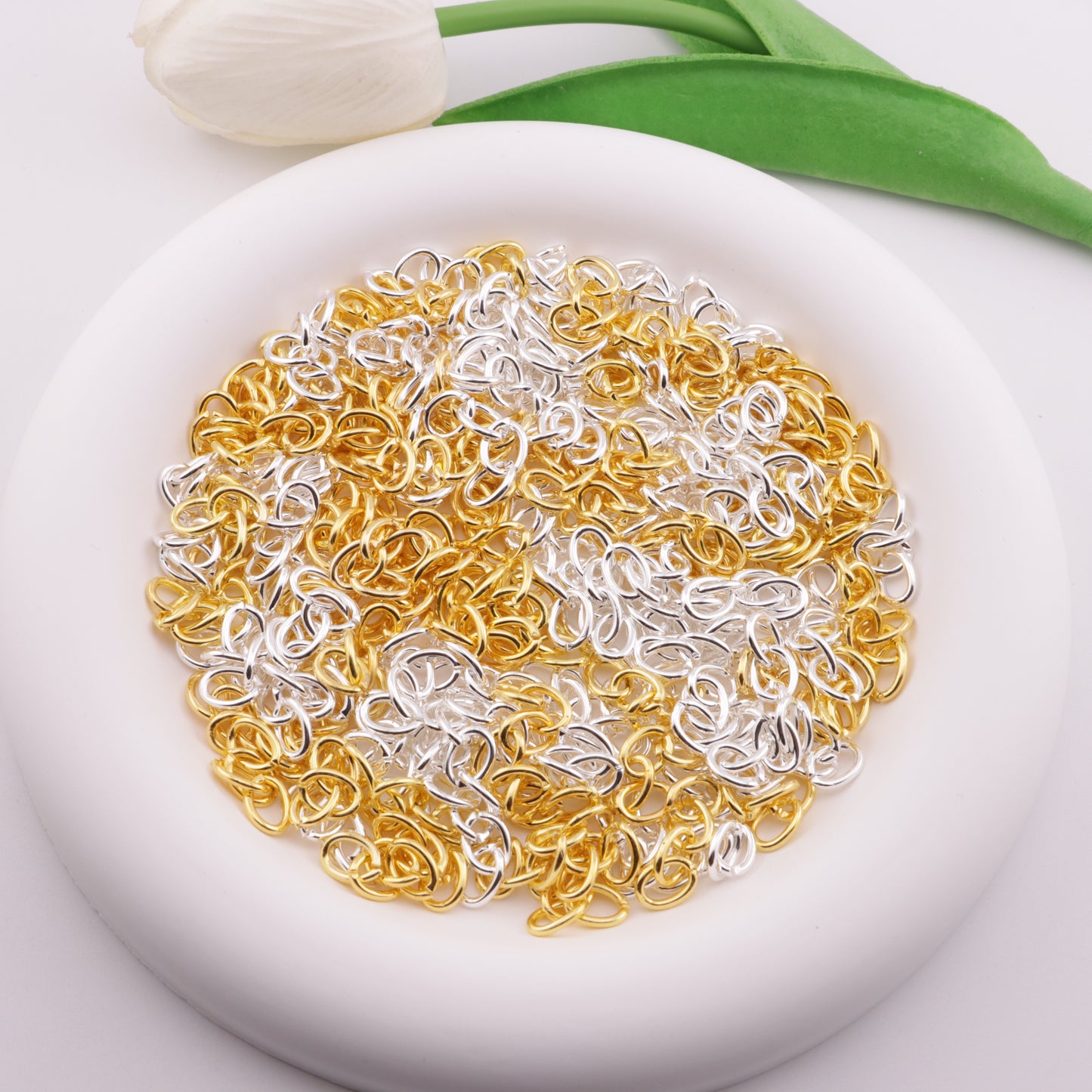 FS6177- 6.5×28mm 4 Section Chain Gold And Silver 4-Section Chain
