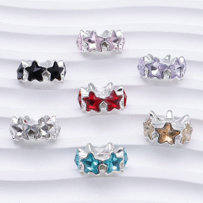 FS5235- 16mm Metal Spacers With 6 Star Diamonds
