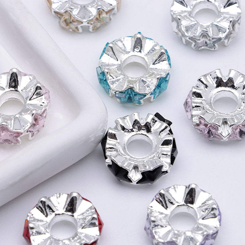 FS5235- 16mm Metal Spacers With 6 Star Diamonds