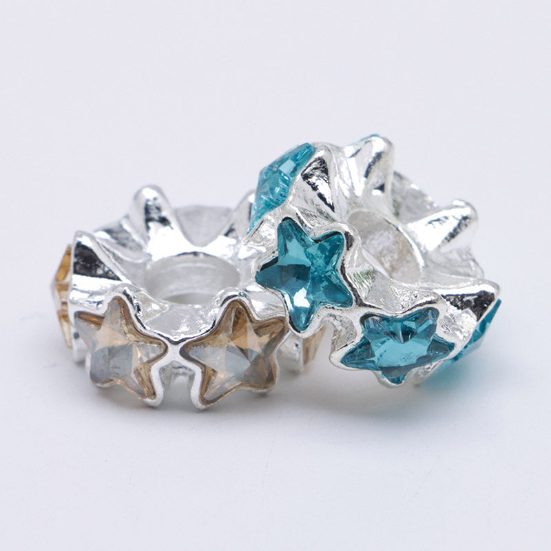 FS5235- 16mm Metal Spacers With 6 Star Diamonds