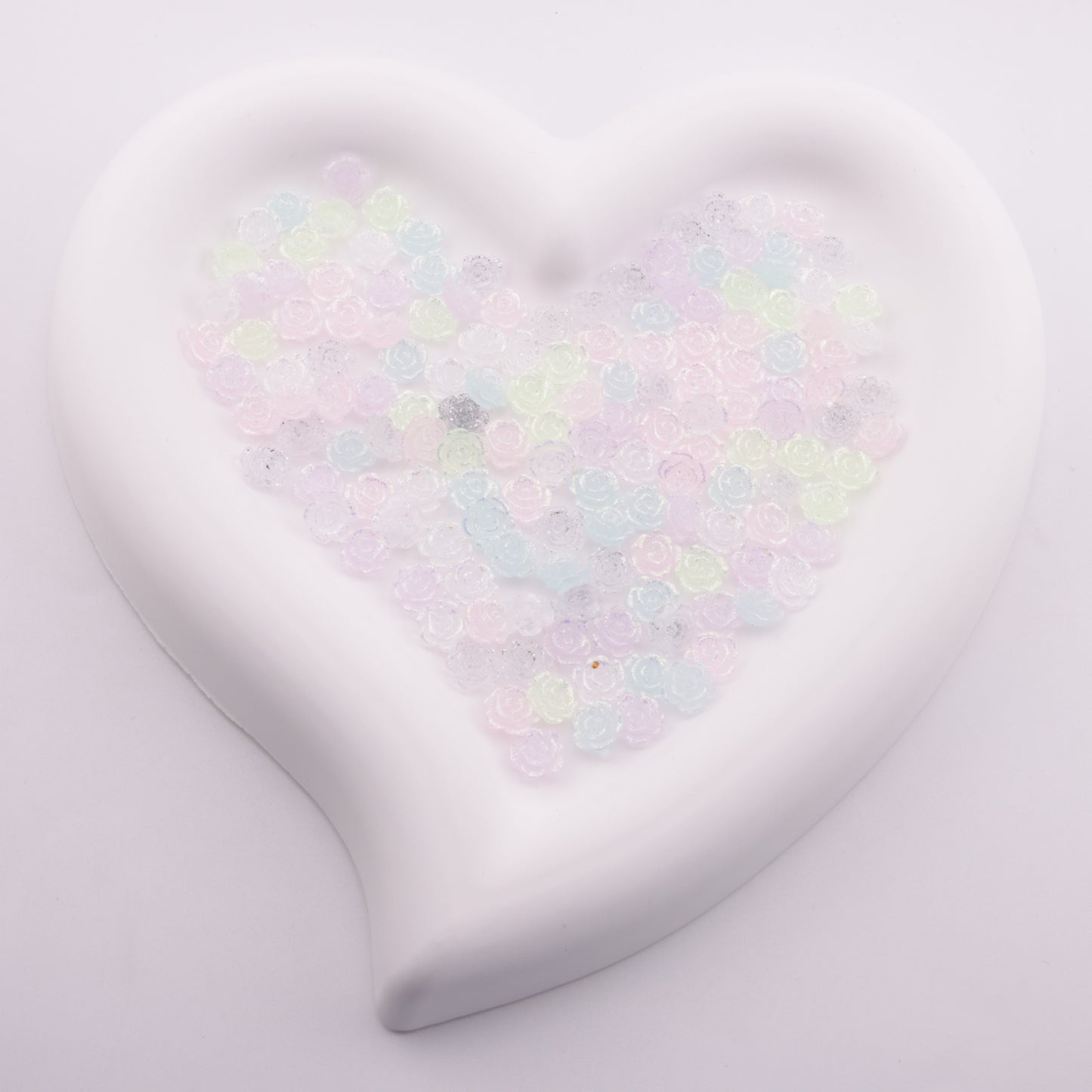 FS6173- 8mm Rose Charms Glitter Translucent Rose Patches