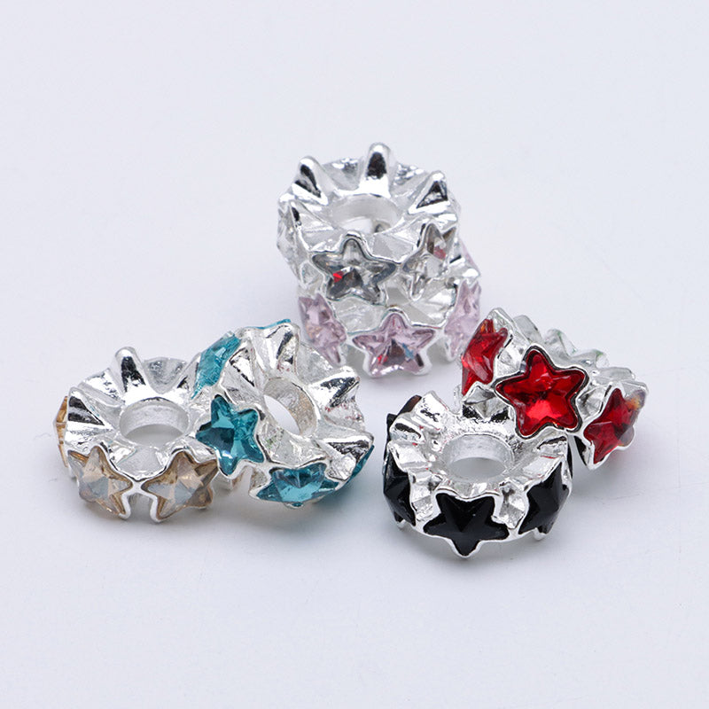 FS5235- 16mm Metal Spacers With 6 Star Diamonds