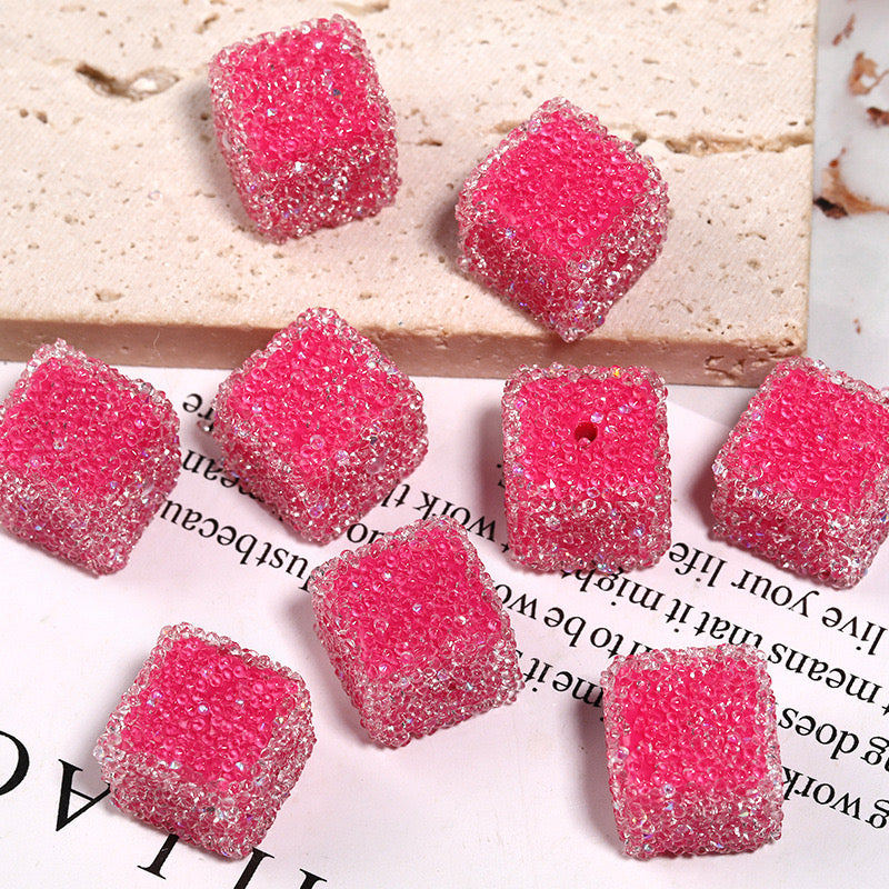FS1373- 16mm*16mm Solid Color Sugar Cubes Fit For Beadable Pens