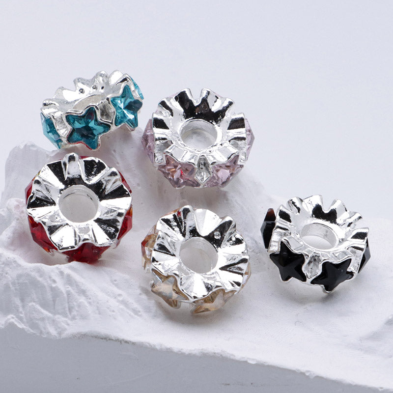 FS5235- 16mm Metal Spacers With 6 Star Diamonds