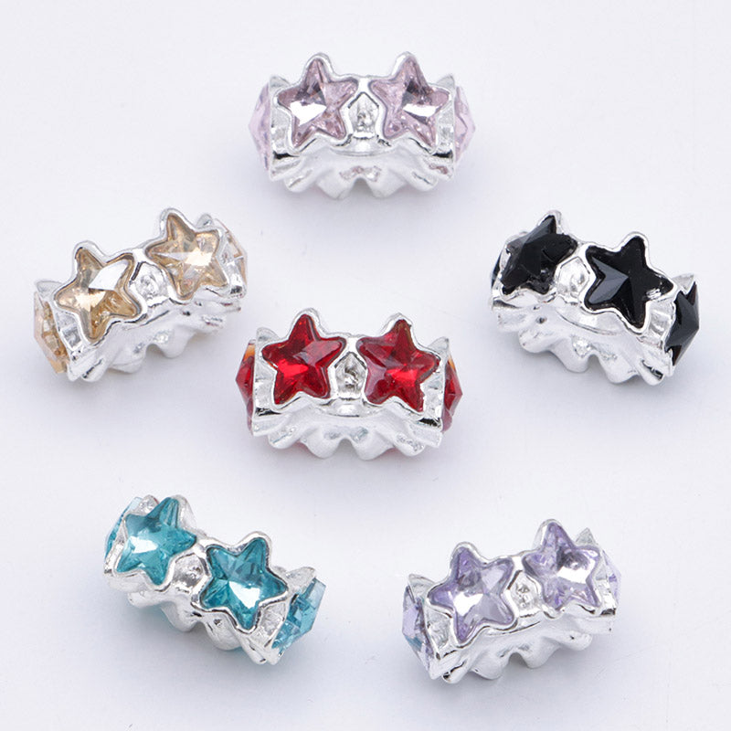 FS5235- 16mm Metal Spacers With 6 Star Diamonds