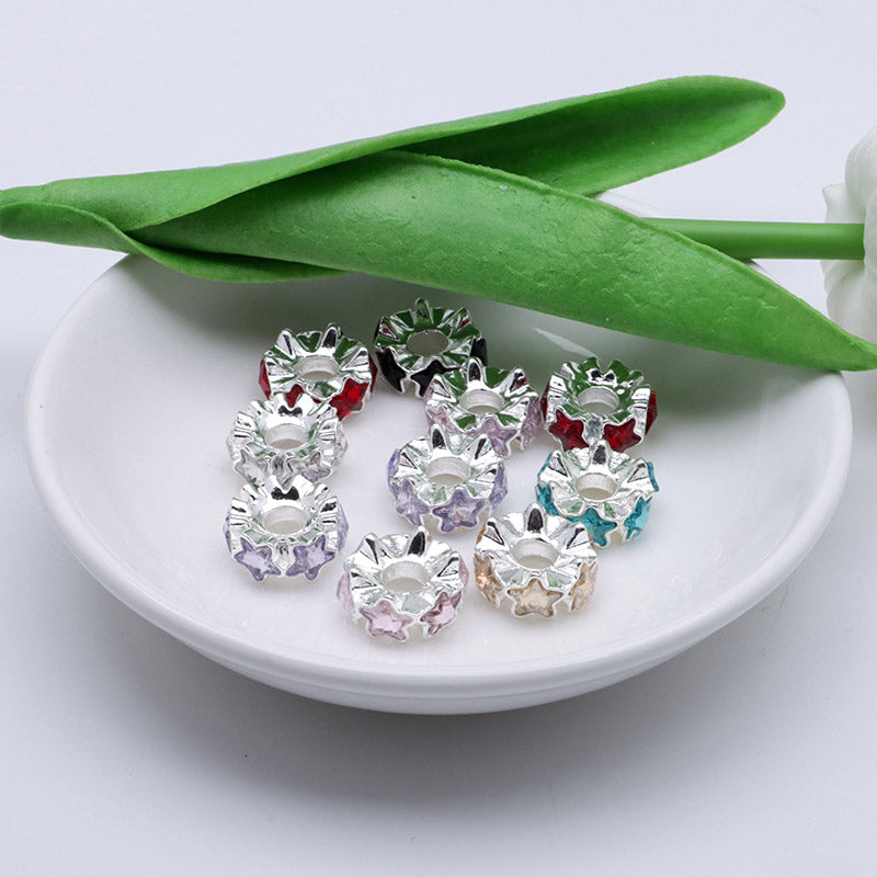 FS5235- 16mm Metal Spacers With 6 Star Diamonds