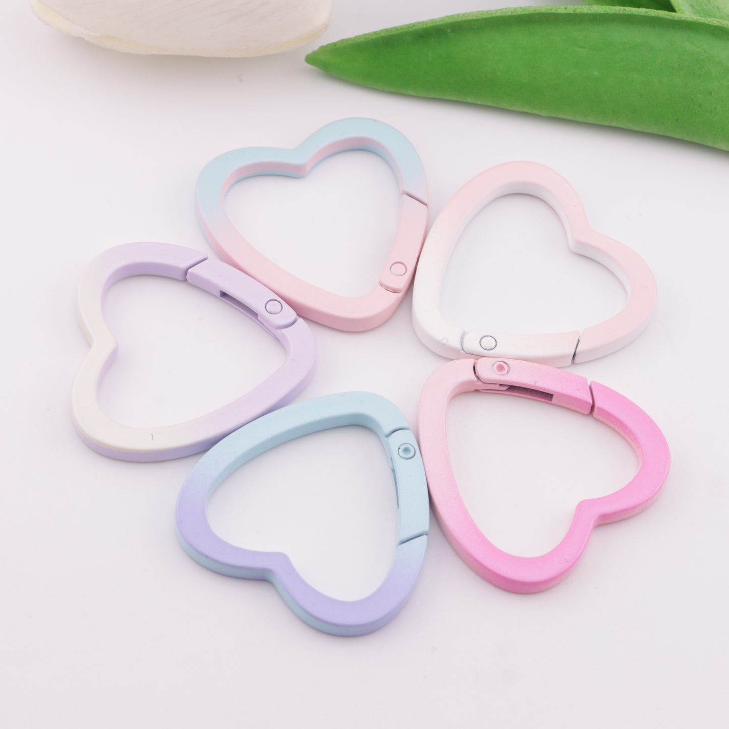 FS6197- 34×34mm Heart Gradient-Color Keychain Ring Gradient-Color Heart Keychain