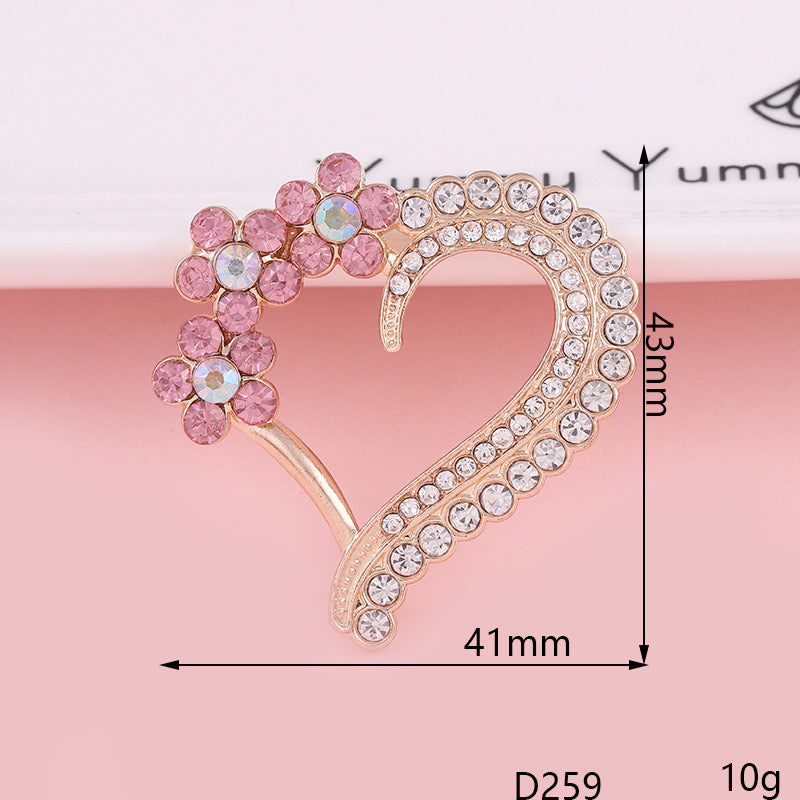 FS1363- Sparkling Plum Blossom Flower Heart Alloy Patch For Making Fancy Beads