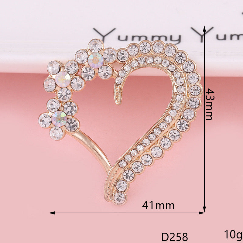 FS1363- Sparkling Plum Blossom Flower Heart Alloy Patch For Making Fancy Beads