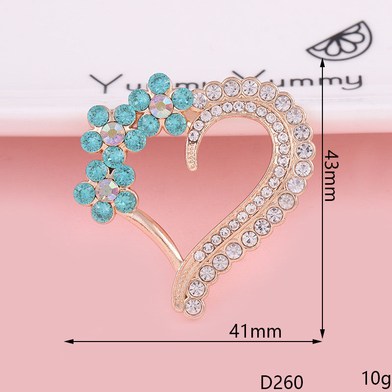 FS1363- Sparkling Plum Blossom Flower Heart Alloy Patch For Making Fancy Beads