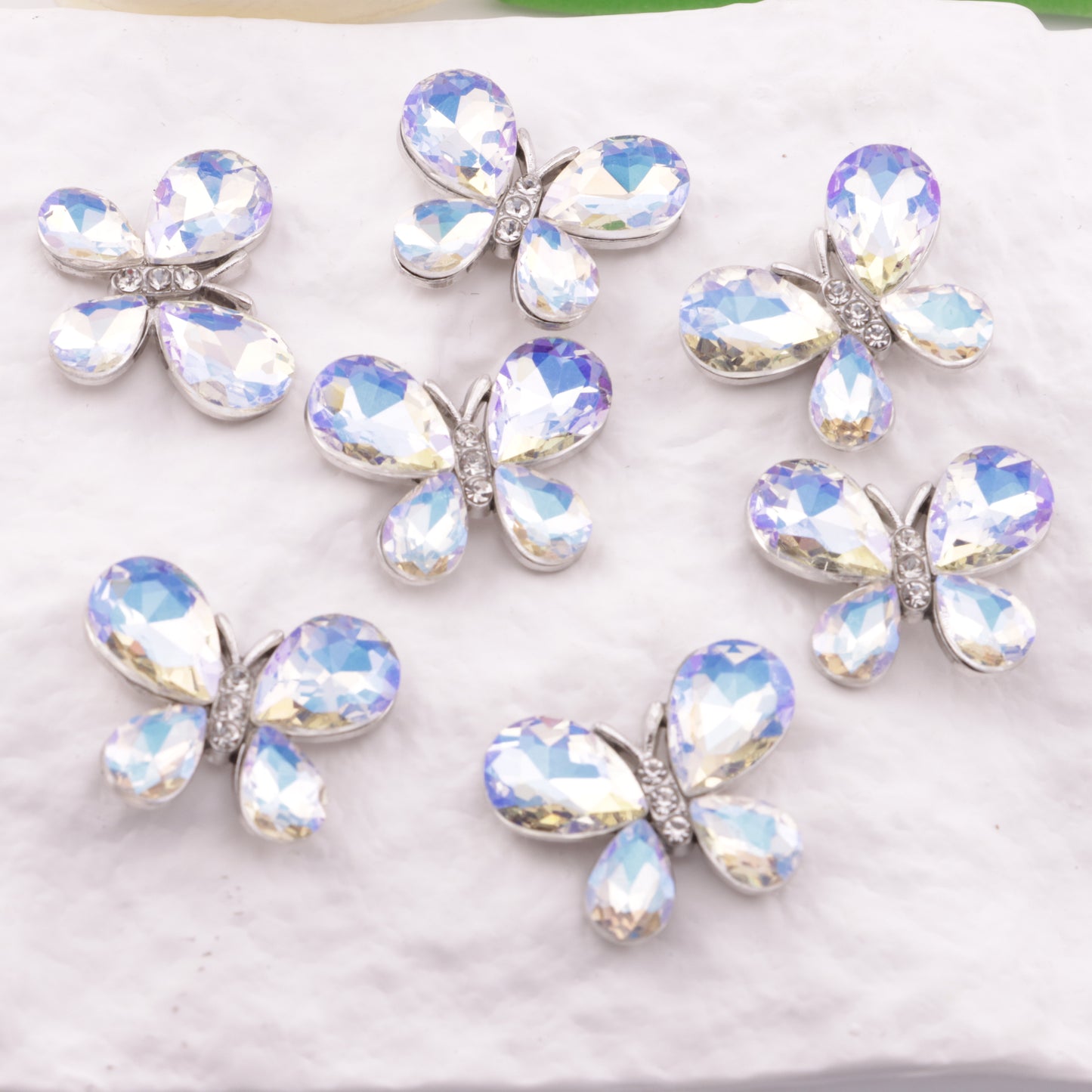 FS6194- 21×27mm Butterfly Metal Charms Butterfly Rhinestone Metal Patches