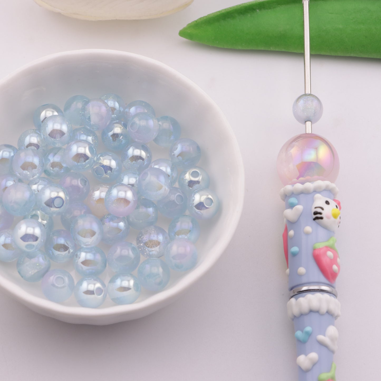 FS6185- 8mm Uv Color Changing Beads Fine Glitter Changing Beads Fit For Pen