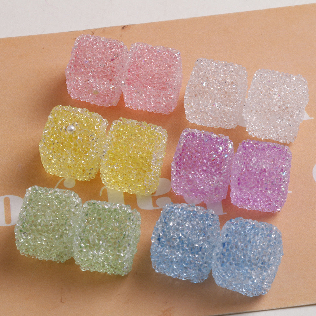 FS1374- 16MM Clear Sugar Cube Beads Fit For Beadable Pens