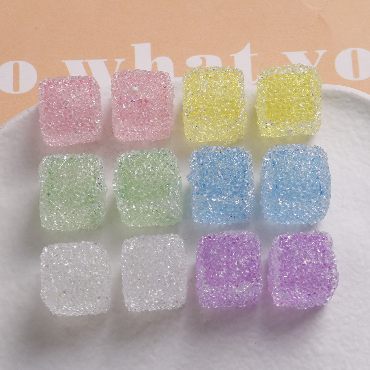 FS1374- 16MM Clear Sugar Cube Beads Fit For Beadable Pens