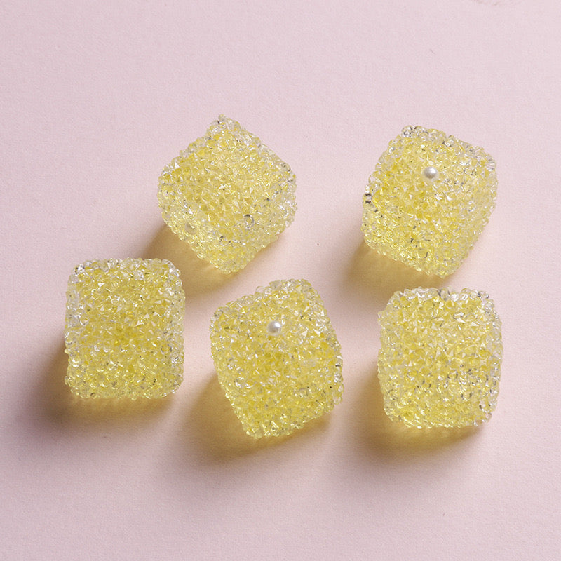 FS1374- 16MM Clear Sugar Cube Beads Fit For Beadable Pens