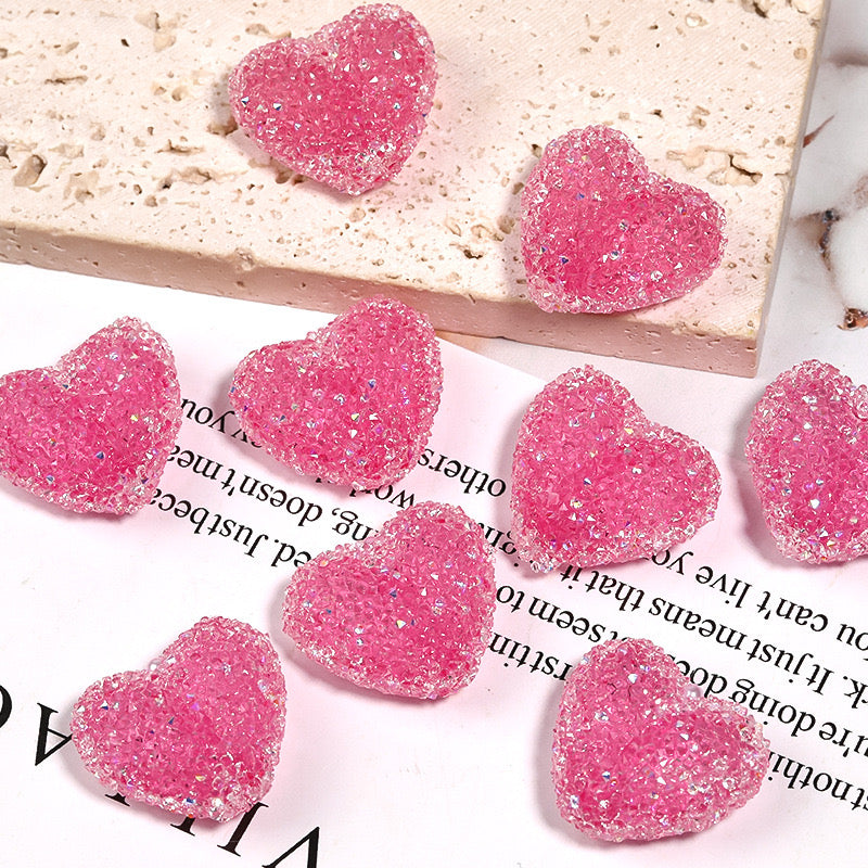 FS1377- 20mm Size Clear Sugar Heart Fit For Beadable Pens