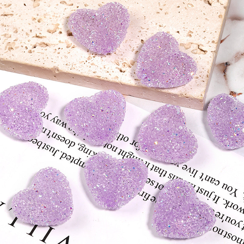 FS1377- 20mm Size Clear Sugar Heart Fit For Beadable Pens