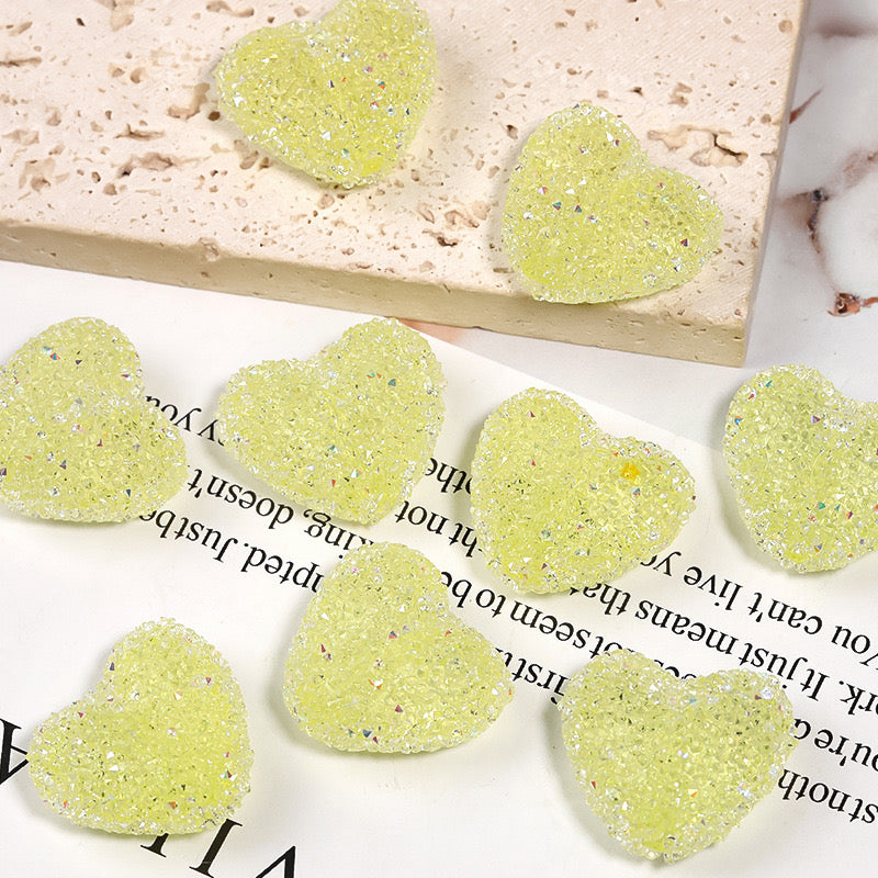 FS1377- 20mm Size Clear Sugar Heart Fit For Beadable Pens
