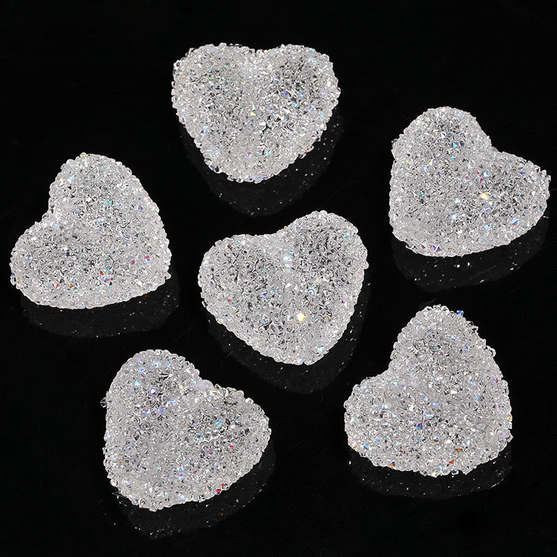FS1377- 20mm Size Clear Sugar Heart Fit For Beadable Pens
