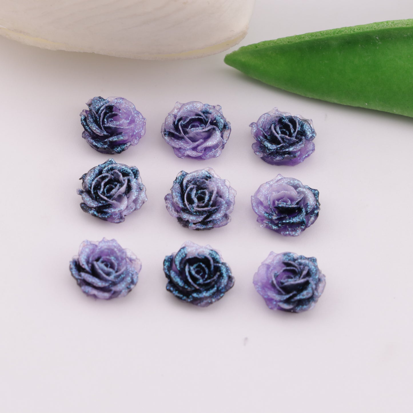 FS6214- 10mm Luminous Soft Flower Charms Night-Light Soft Flower Patches