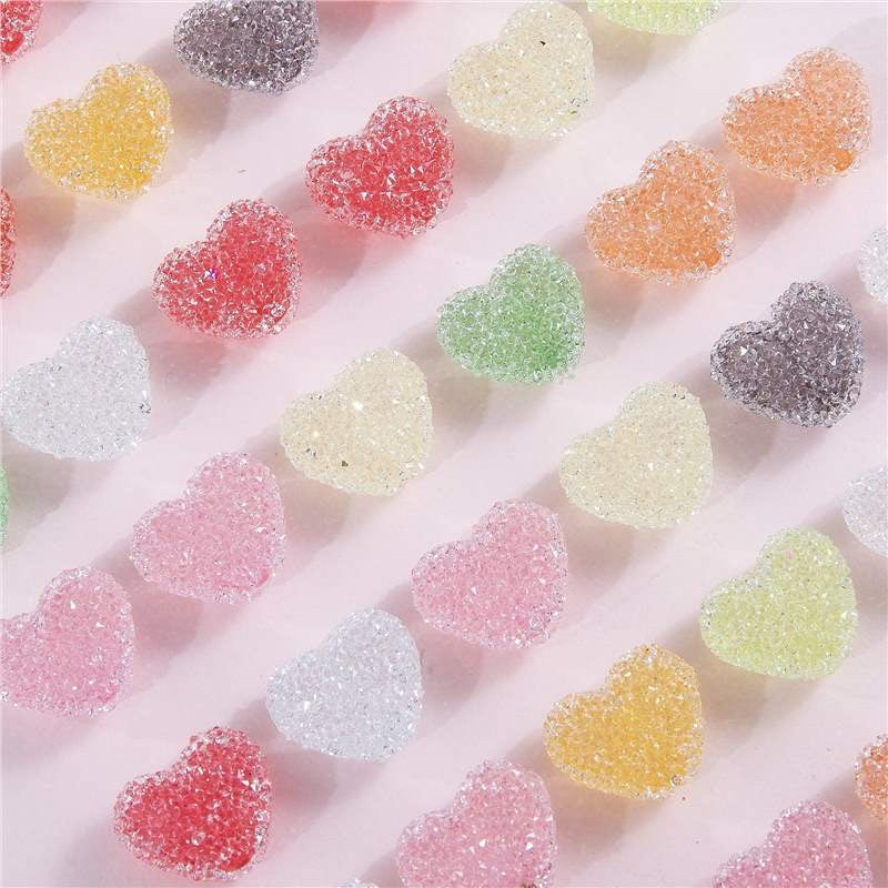 FS1377- 20mm Size Clear Sugar Heart Fit For Beadable Pens