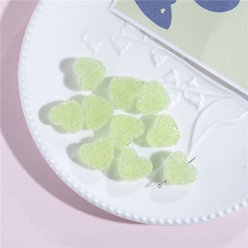 FS1377- 20mm Size Clear Sugar Heart Fit For Beadable Pens