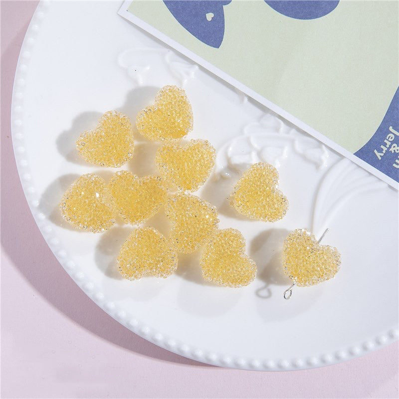 FS1377- 20mm Size Clear Sugar Heart Fit For Beadable Pens