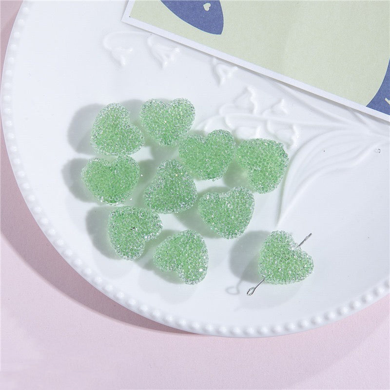 FS1377- 20mm Size Clear Sugar Heart Fit For Beadable Pens