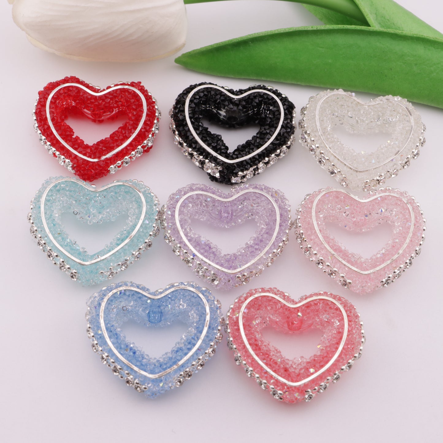 FS6233- 28×32Mm Heart-Shaped Granulated Sugar Frame