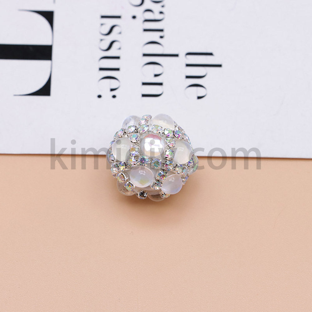 FS0366-16MM Mixed Color Pearl Full Diamond Mermaid Glass Beads Fit For Beadable Pens