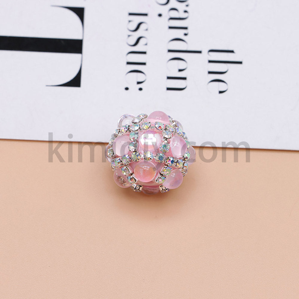 FS0366-16MM Mixed Color Pearl Full Diamond Mermaid Glass Beads Fit For Beadable Pens