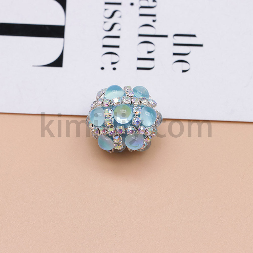 FS0366-16MM Mixed Color Pearl Full Diamond Mermaid Glass Beads Fit For Beadable Pens