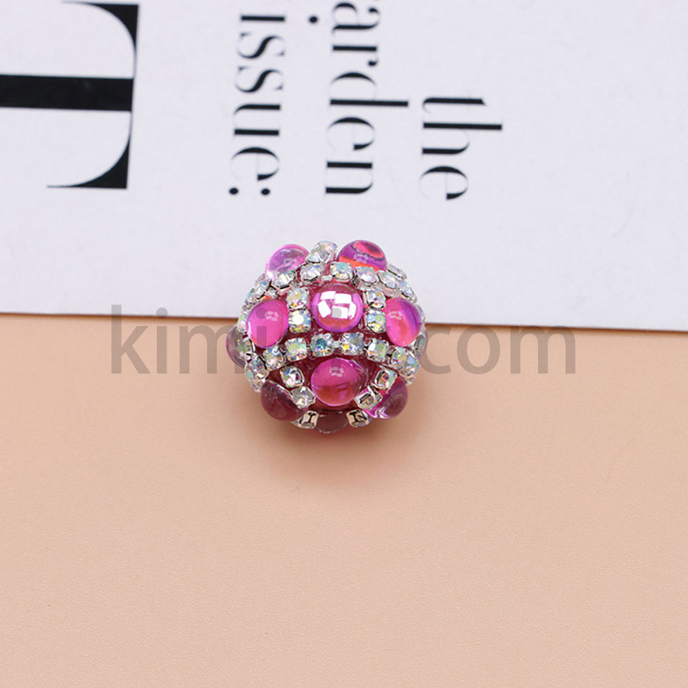 FS0366-16MM Mixed Color Pearl Full Diamond Mermaid Glass Beads Fit For Beadable Pens