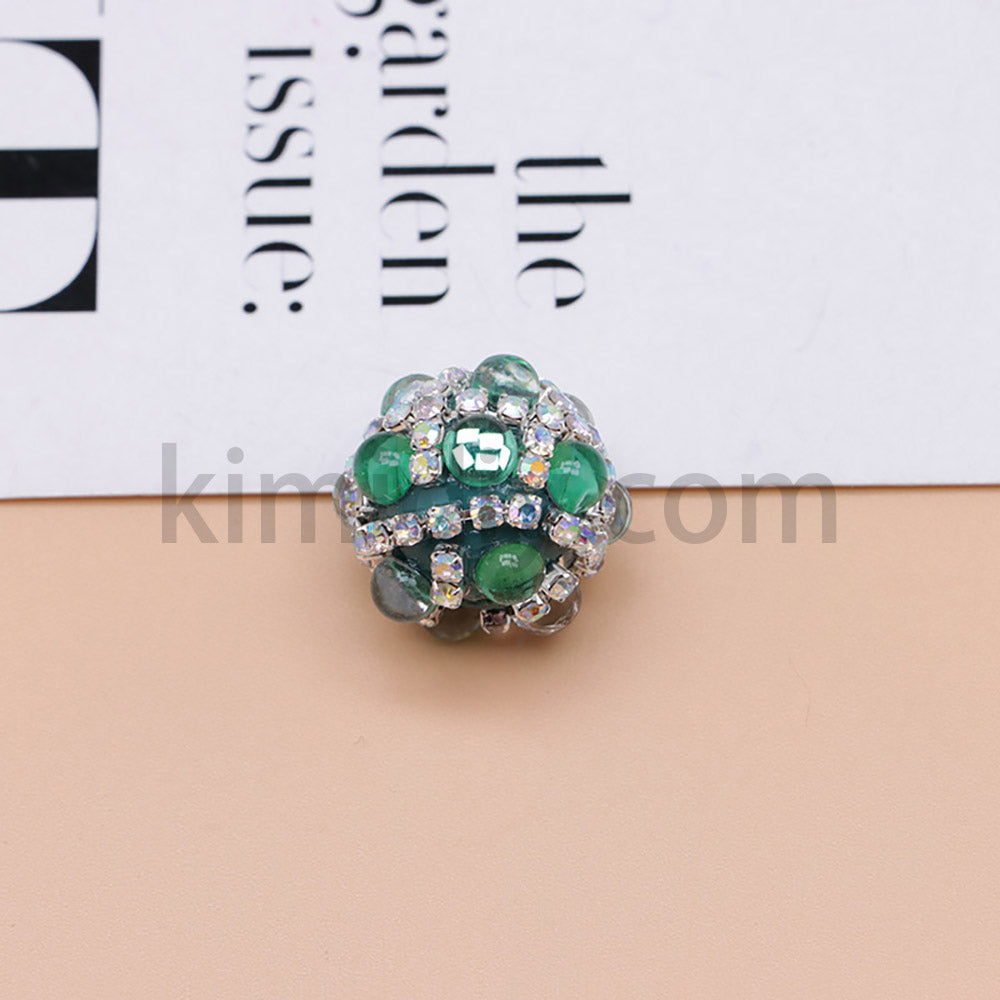 FS0366-16MM Mixed Color Pearl Full Diamond Mermaid Glass Beads Fit For Beadable Pens